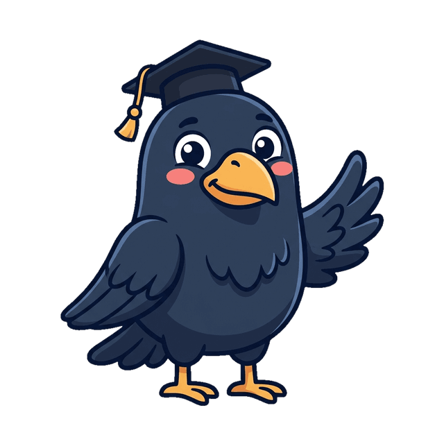 Spralingua raven waving hello